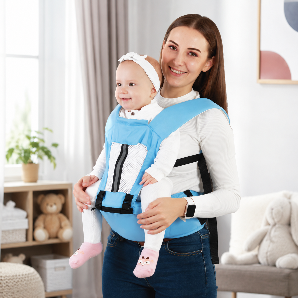 AmoraNido ErgoNest — Ergonomic Baby Carrier with Hip Seat