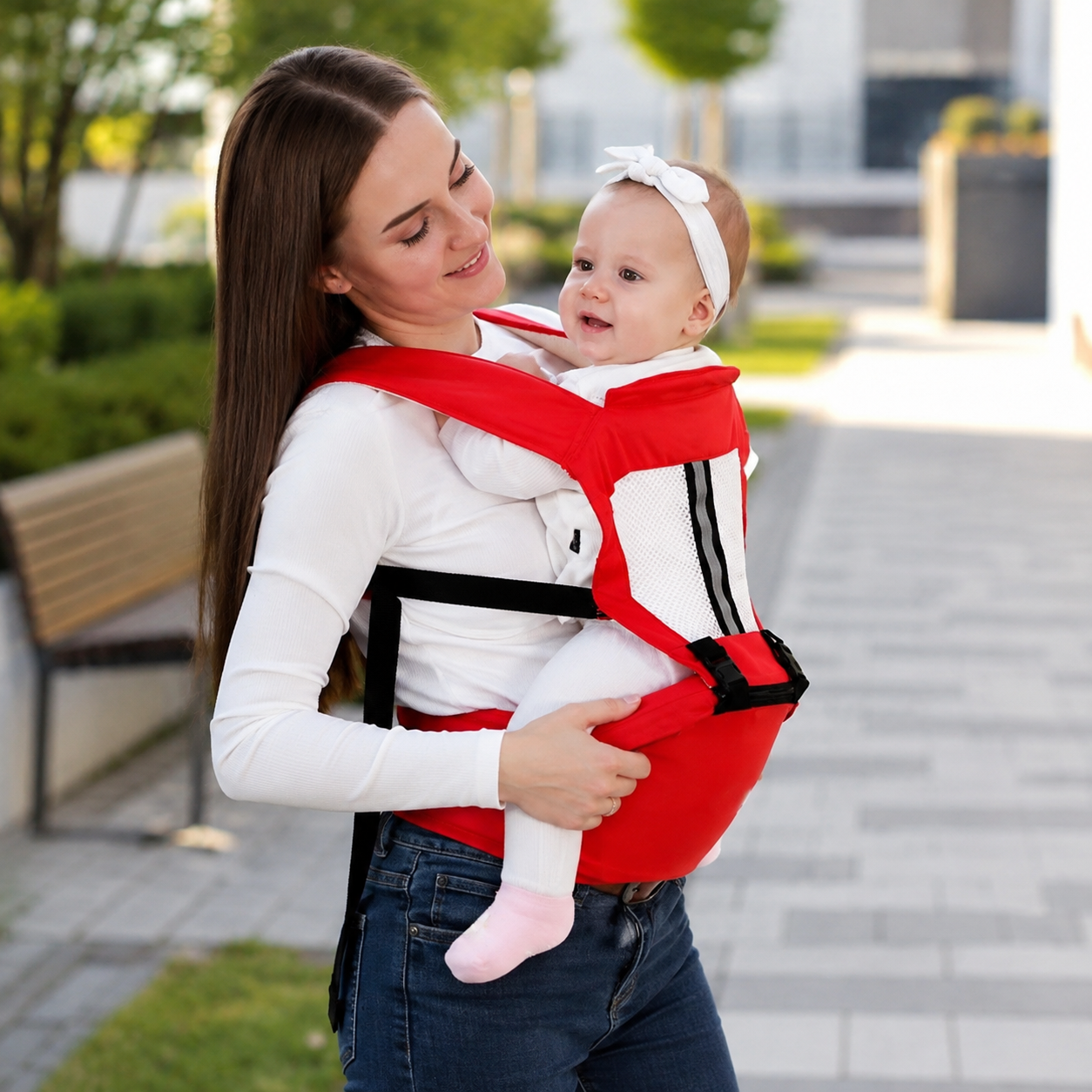 AmoraNido ErgoNest — Ergonomic Baby Carrier with Hip Seat