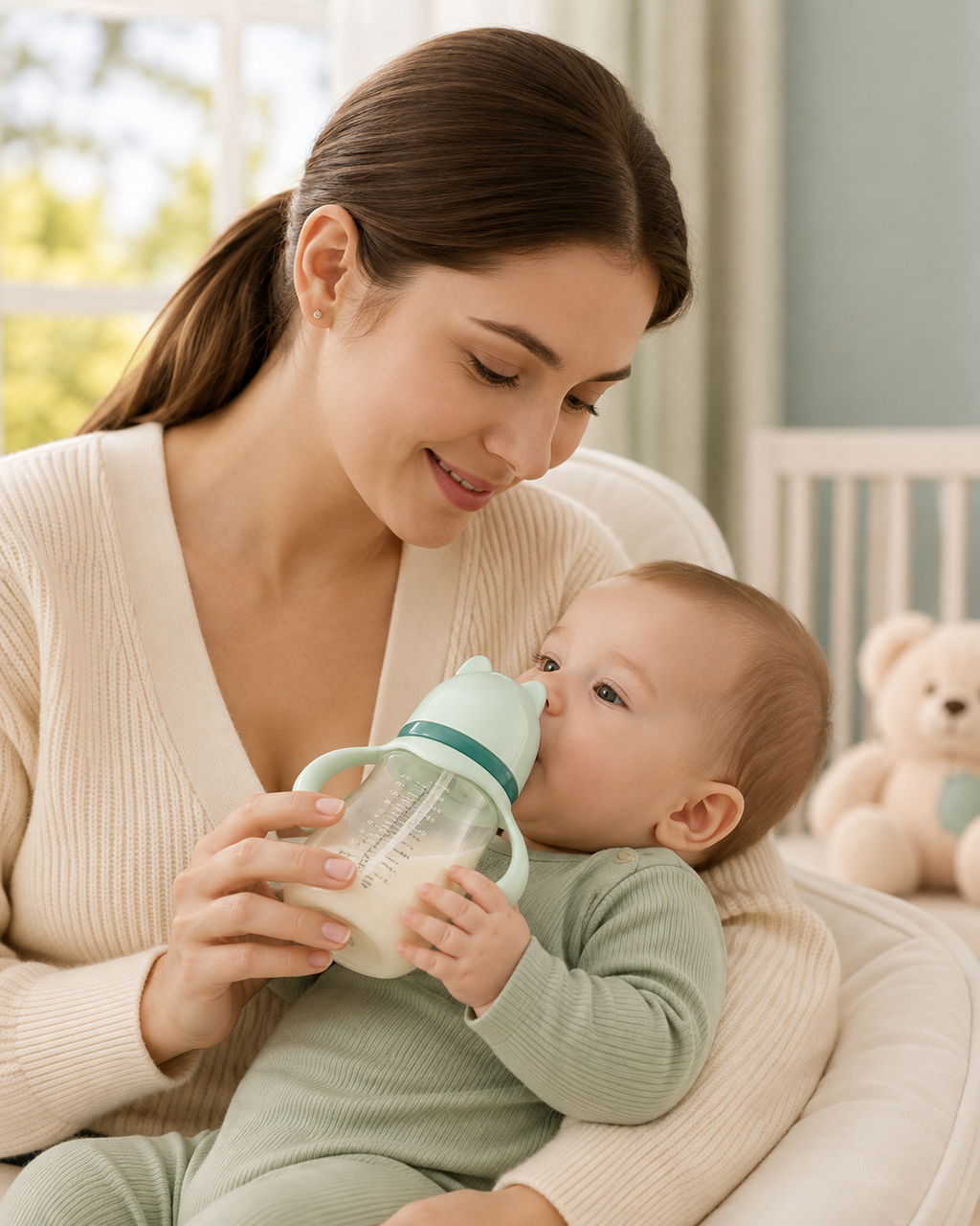 MorbidoSorso – Biberon Anticolica 330 ml con Cannuccia Ponderata e Manici
