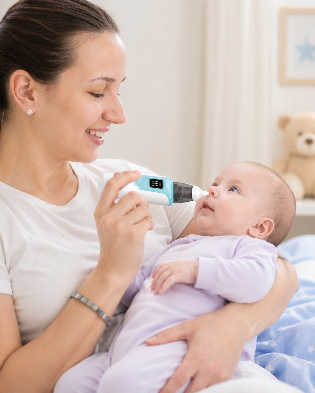 AmoraNido Respira - Aspiratore Nasale Elettrico per Neonati